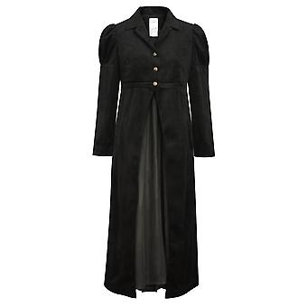 Chic Star Plus Size Corduroy Duster Jacket In Black