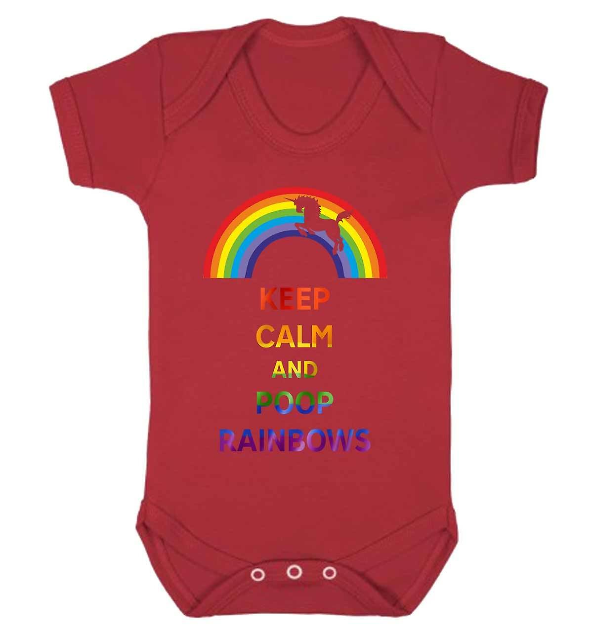 Reality Glitch Keep Calm And Poop Rainbows Kids Babygrow