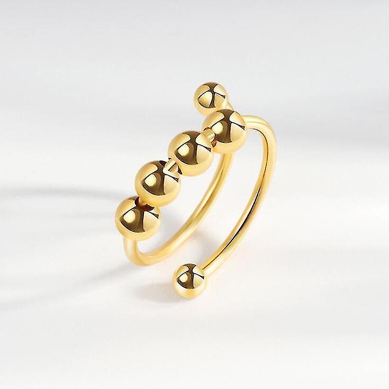 Nuovo Design Regolabile Oro & Argento Colore Geometrico Rotable Perline Anelli A Sfera per Le Donne Aperto Knuckle Joint Perline Anello