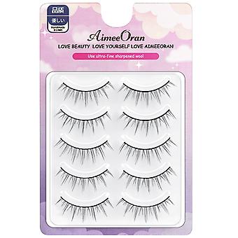 5 paar valse wimperuitbreidingskit niet verstrooien 3D-effect draagbare wimpers voor dating trouwfase make-up