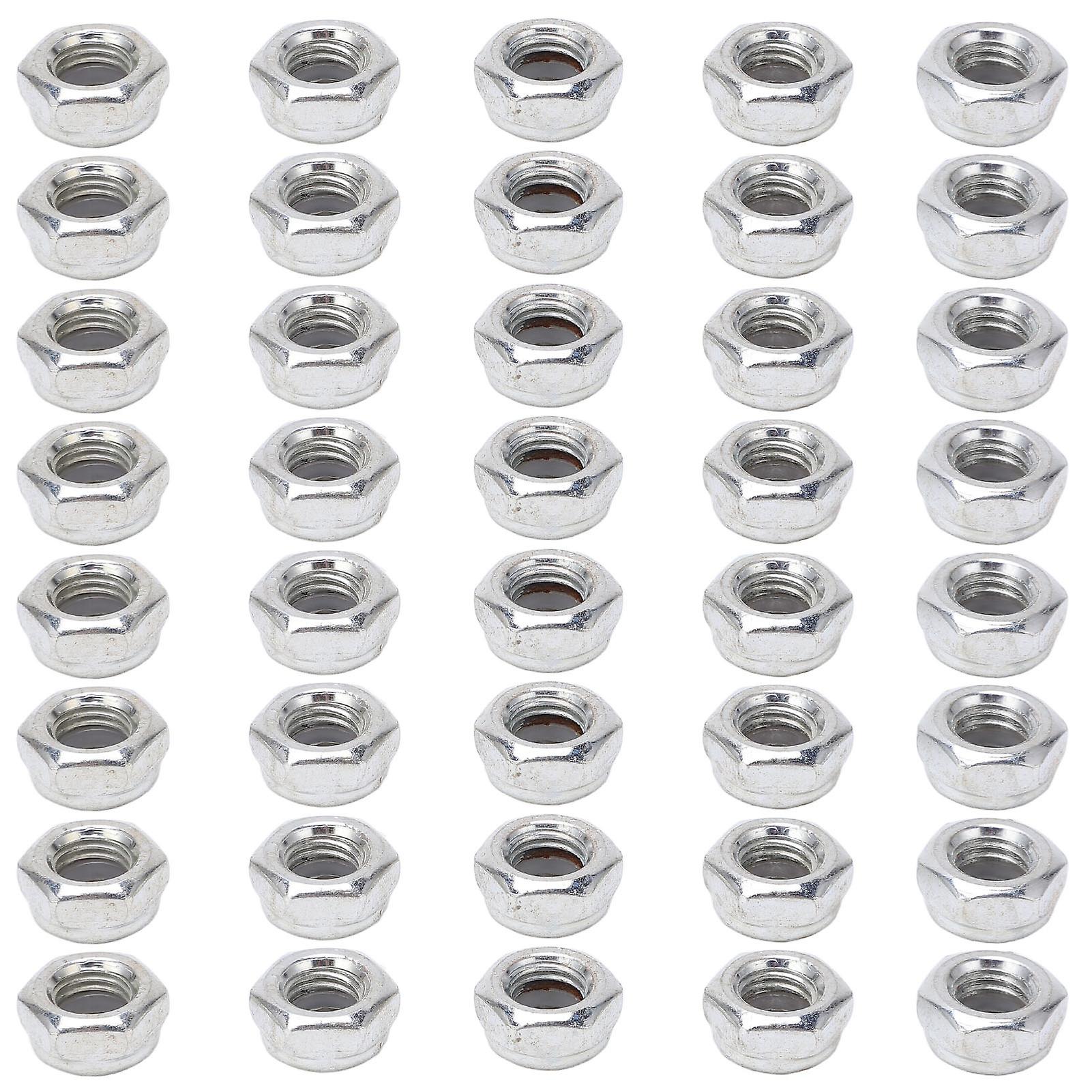 40Pcs Skateboard Hardware Kit Axles Nuts Carbon Steel Silver