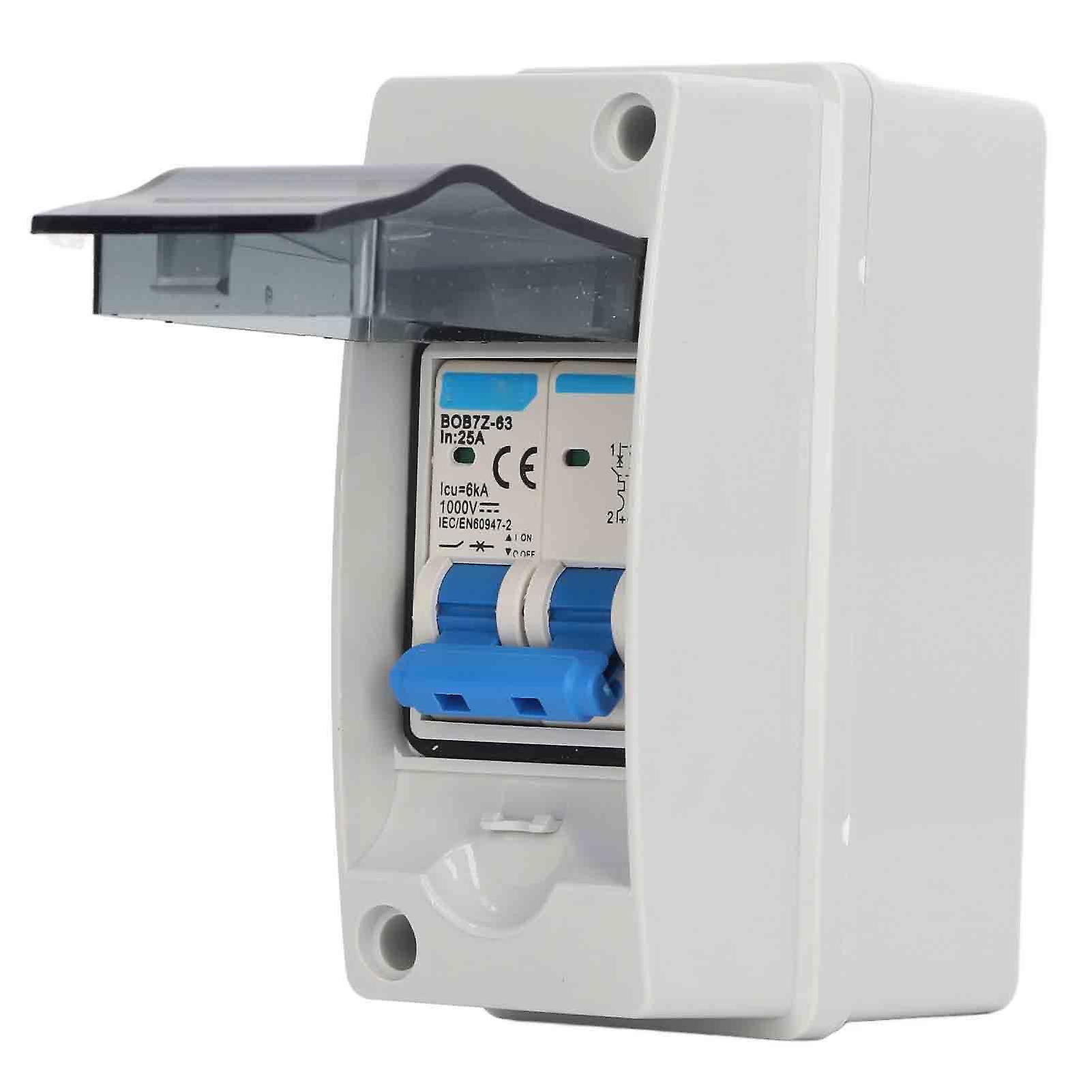 DC Disconnect Switch Lightning Protection 25A Miniature Circuit Breaker with IP65 Waterproof Distribution Box 1000V 