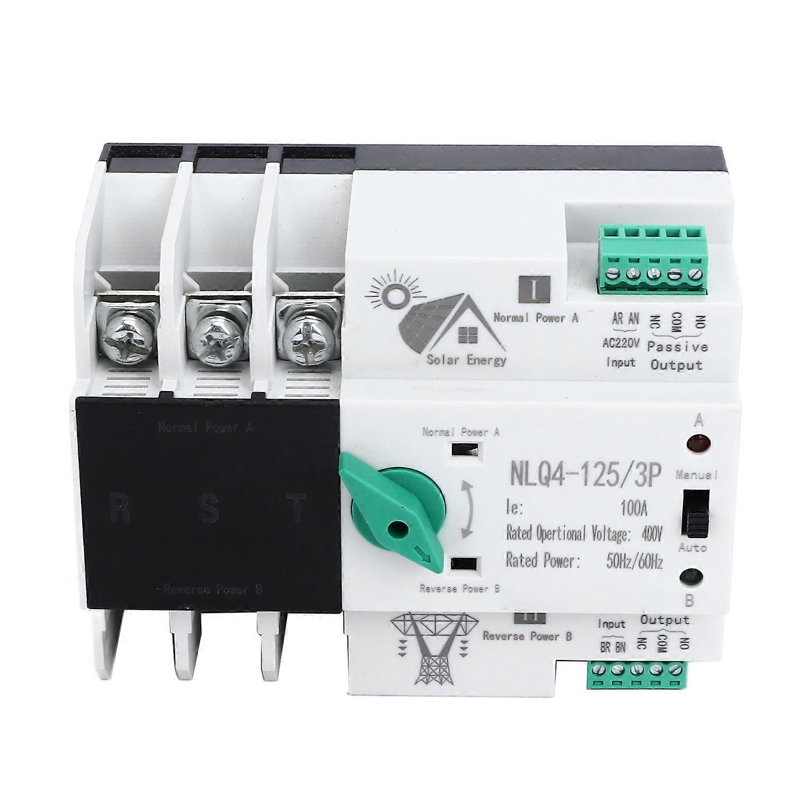 High Sensitive Response Automatic Transfer Switch, Silver Contacts Good Insulation Dual Power Switch for Seamless Power Transition, Ensures