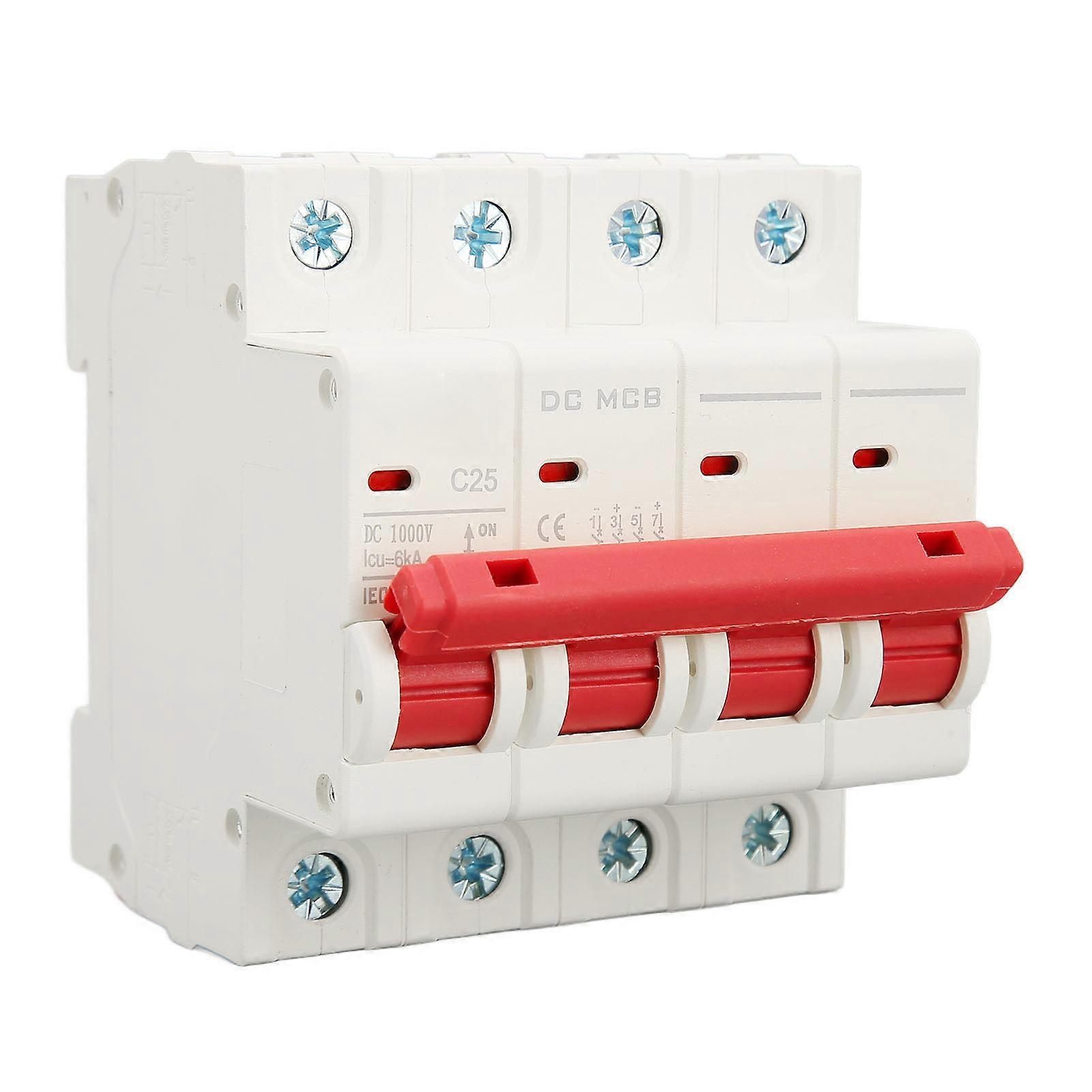 4P DC 1000V Mini Circuit Breaker DIN Rail Mounted Short Circuit Protection Switch for Solar System