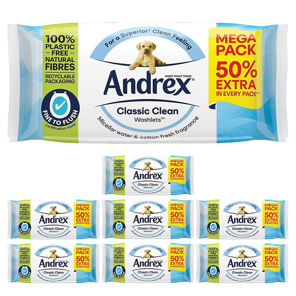 Washlets Andrex classic clean Mega Pack x 8