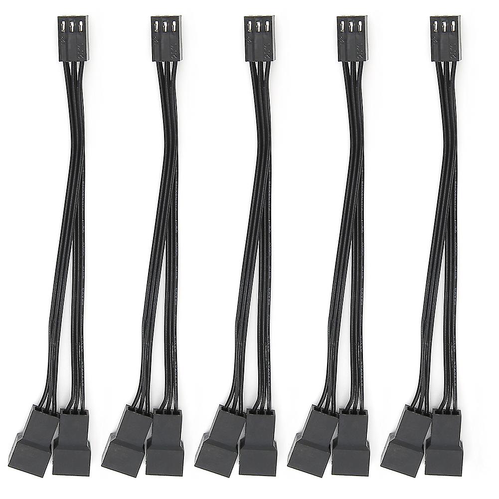 5pcs Fan Splitter Cable 1 to 2 Converter 3 Pin Fan Splitter Extension Cable