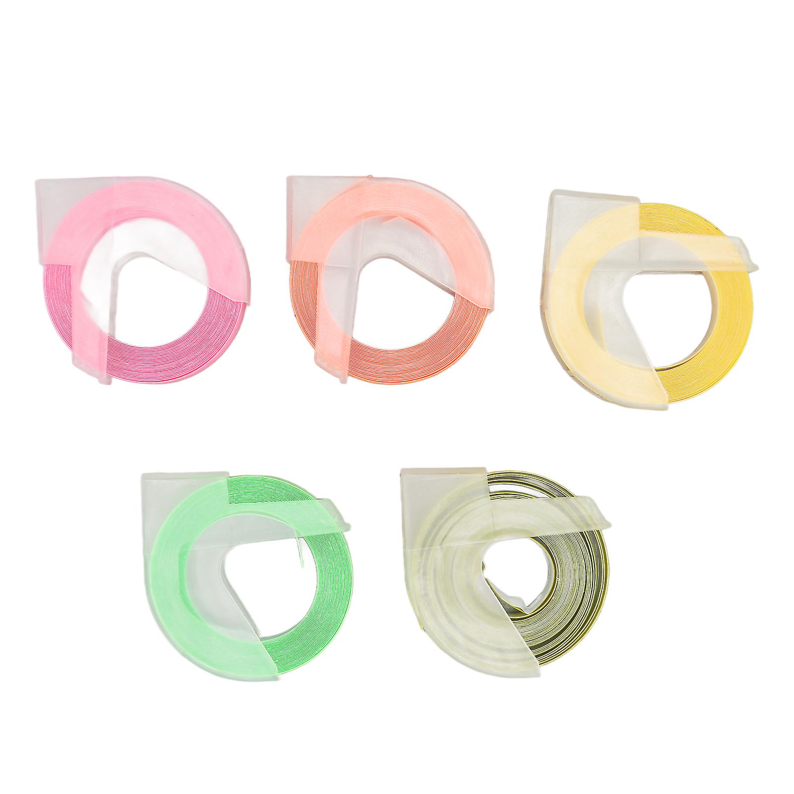 5Pcs 3D Embossing Label Tapes Self Adhesive Embossing Label Maker Tape for 12813 12814 1610 1540 1535 1575 17266 5500A 5500B