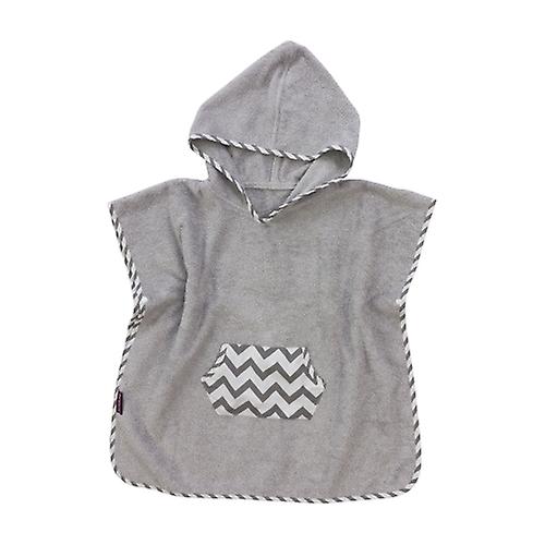 Puckdaddy Bath Poncho Svea 57x84cm Baby Poncho with Hood with Chevron Pattern in Grey
