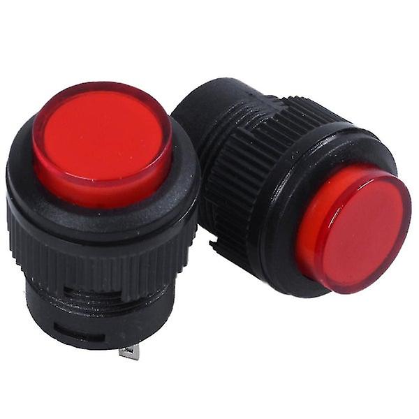 2 Pcs 4-Terminal Red LED Momentary Push Button Switch DC 3V