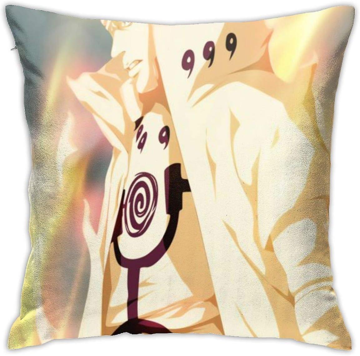 日本アニメNARUTO-ナルト-スロー枕カバー18 x 18インチ、枕カバーモダンクッションカバースクエア枕カバーデコレーション-s243