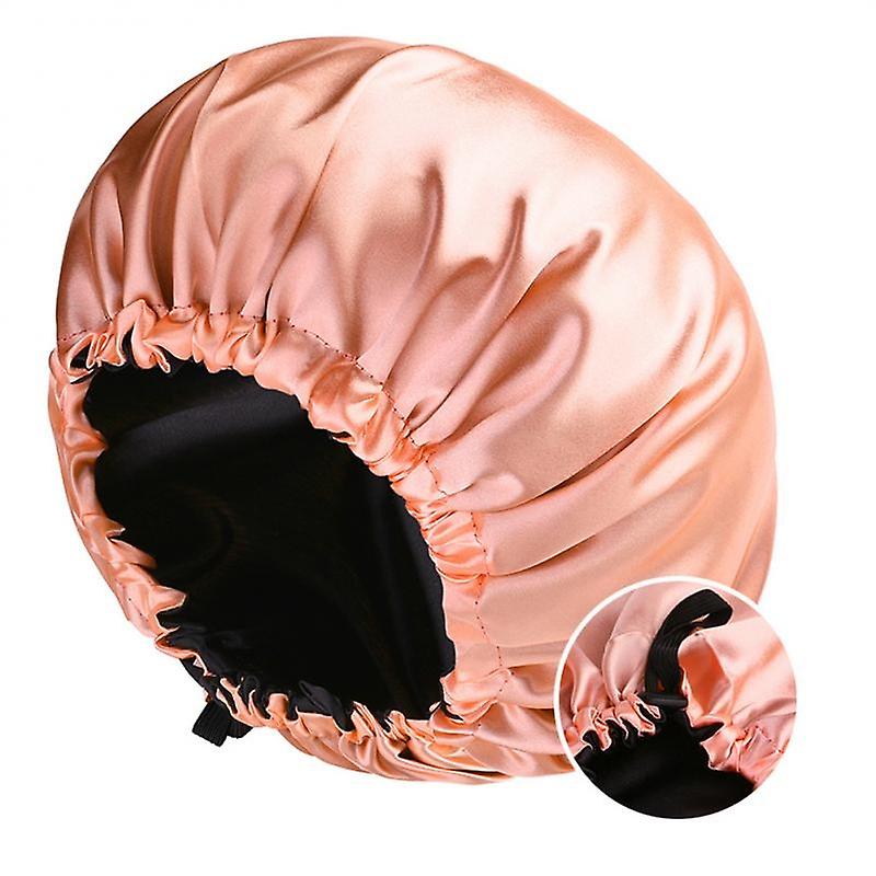 Double Layer Satin Solid Sleeping Hat Night Sleep Cap Hair Care Nightcap Bathroom Shower Cap Bath Ca