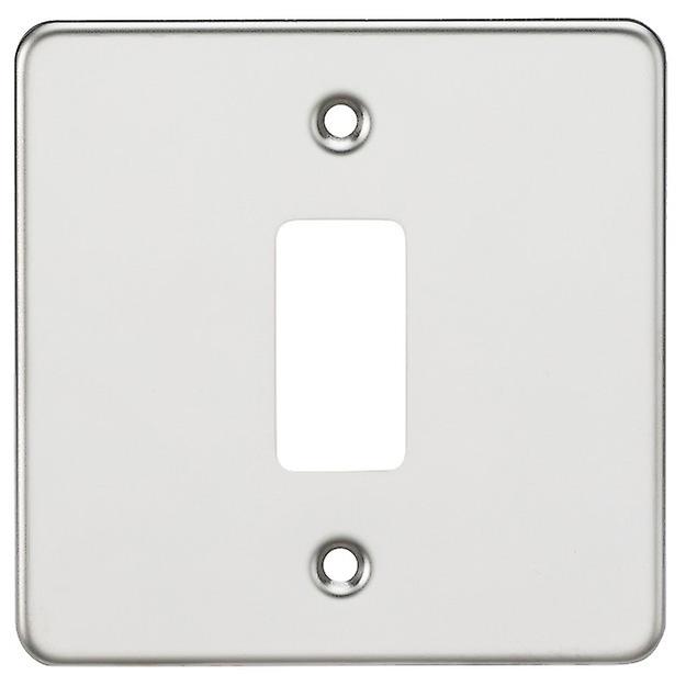 Knightsbridge Flat plate 1G grid faceplate - polished chrome - GDFP001PC