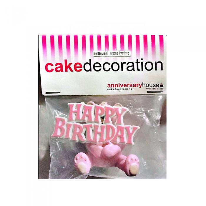 Anniversary House Teddy Bear Happy Birthday Cake Topper