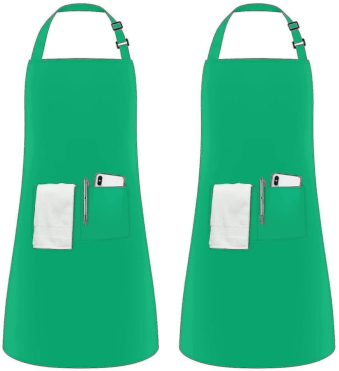 2 Pieces Adjustable Apron With 2 Pockets Cooking Apron Kitchen Apron