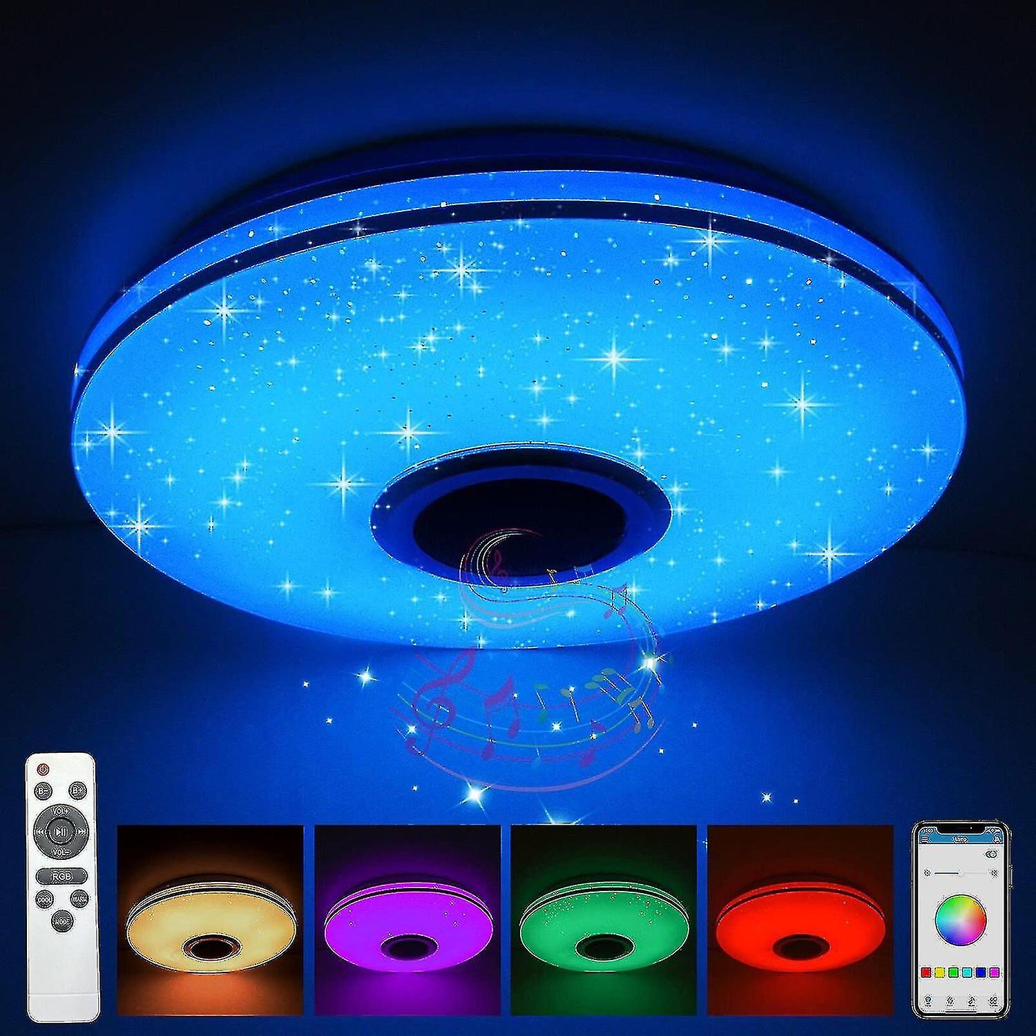 Rgb Led Deckenlampe Dimmbar Mit Bluetooth Musik Lautsprecher App Fernbedienung