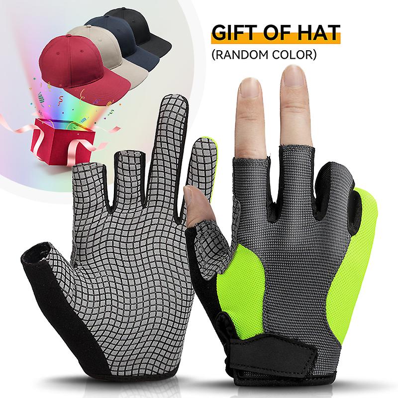 사이클링 미끄럼 방지 땀 방지 남성 여성 하프 핑거 장갑 통기성 충격 방지 야외 스포츠 낚시 장갑 자전거 장갑