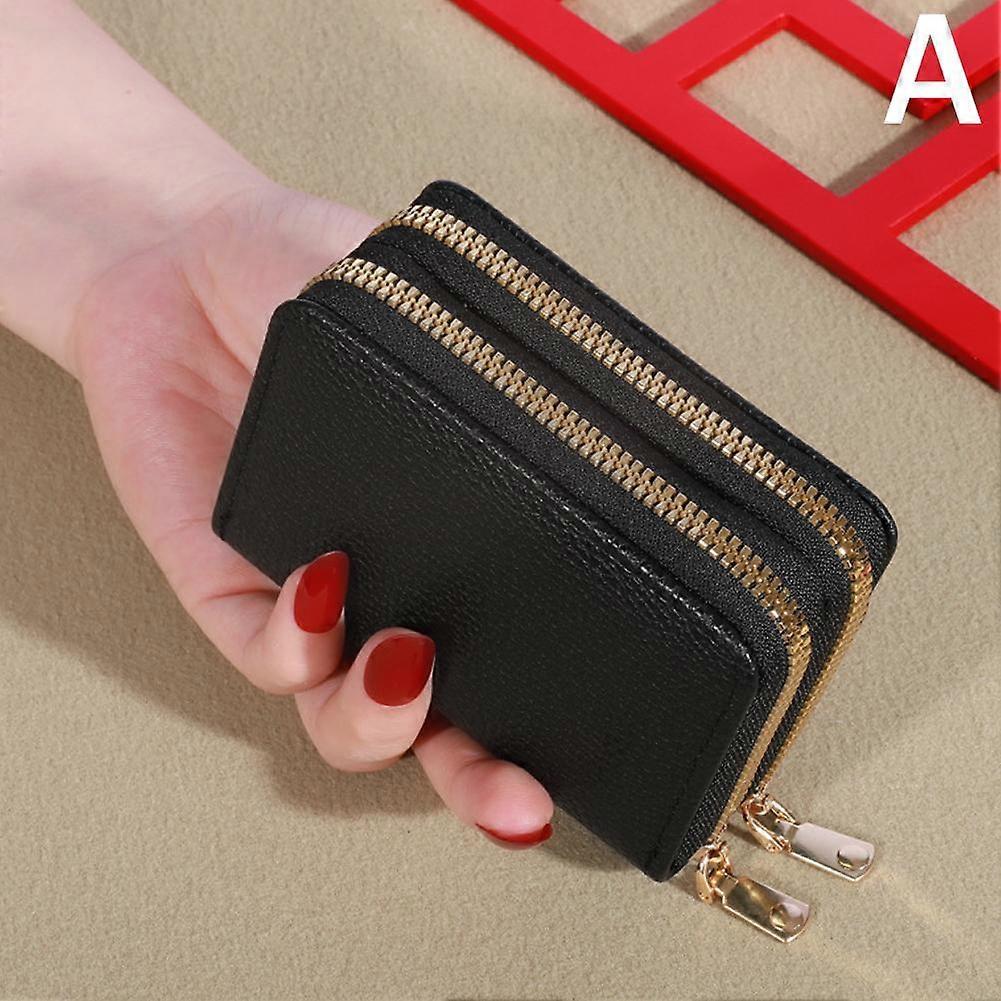 Women's Short Cross-border PU Money Clip Lychee Print Wallet Clutch Bag