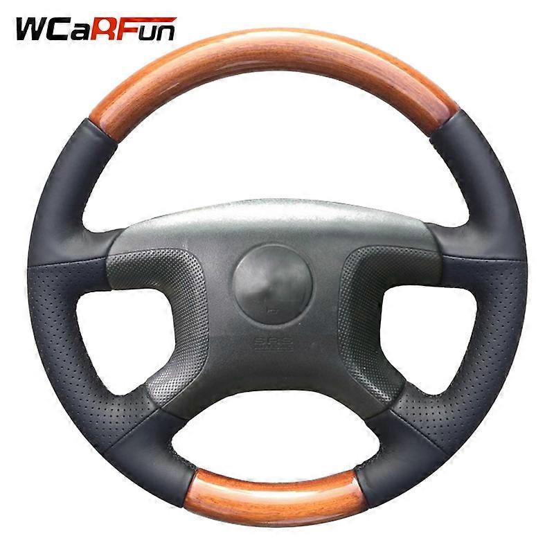 Black Artificial Leather DIY Car Steering Wheel Cover for Mitsubishi Pajero 2004 2005 2006 2007 2008 2009 2010