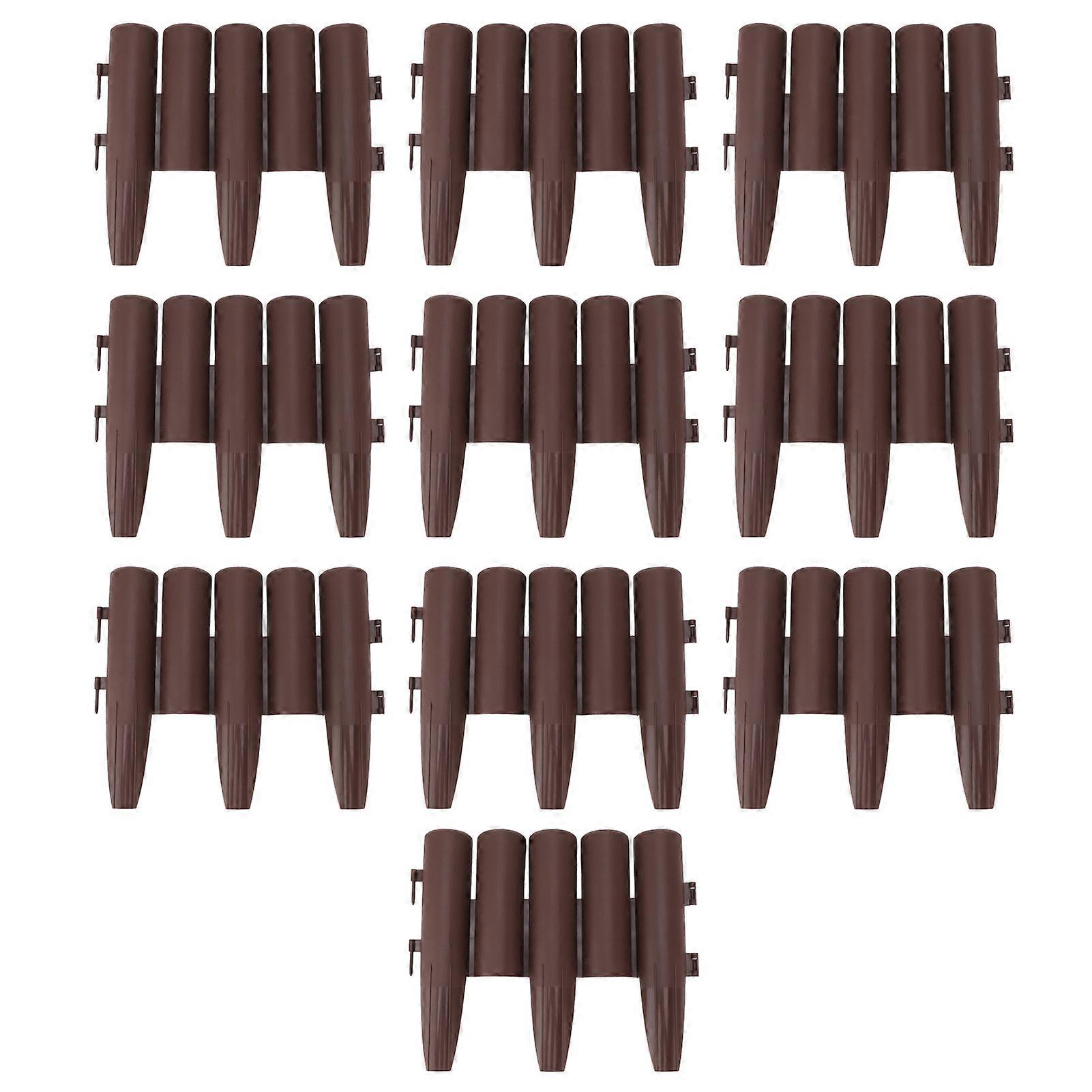 10 ks stupňovitý krátky plot PP Jednoduchá inštalácia hnedého krátkeho plotového okraja pre balkónový záhon