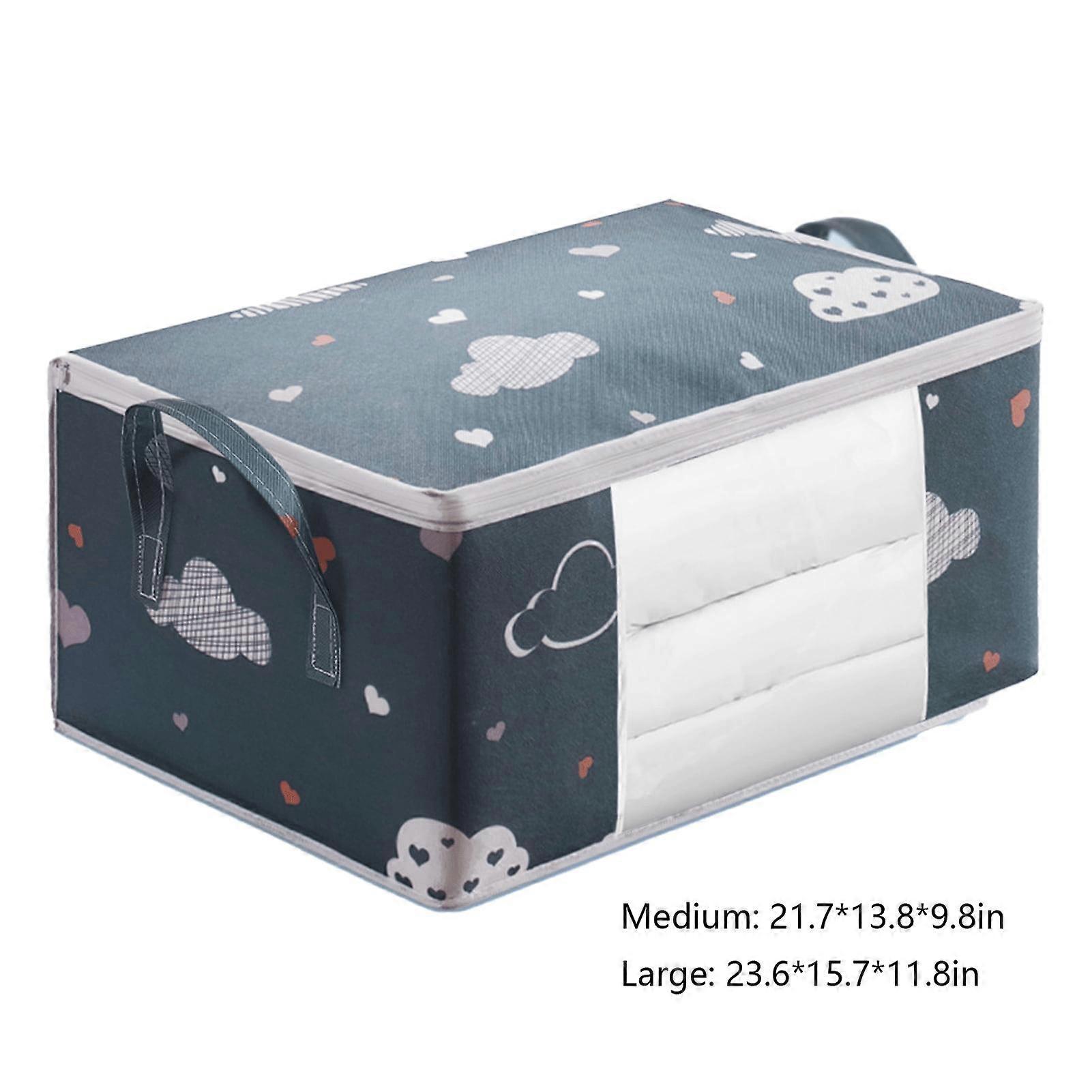 Large Capacity Clothes Storage Bag Organizer with Reinforced Handles for Blankets, Bedding, Foldable with Sturdy Zipper, Clear Window Christmas, Hallo