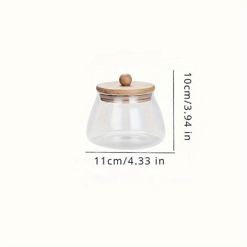Clear Glass Jar With Lid, Glass Cylinder Airtight Adorable Canister For Candy Tea Nuts Gift, Tea Storage Chests, For Restaurant Use Eid Al-Adha Mubara