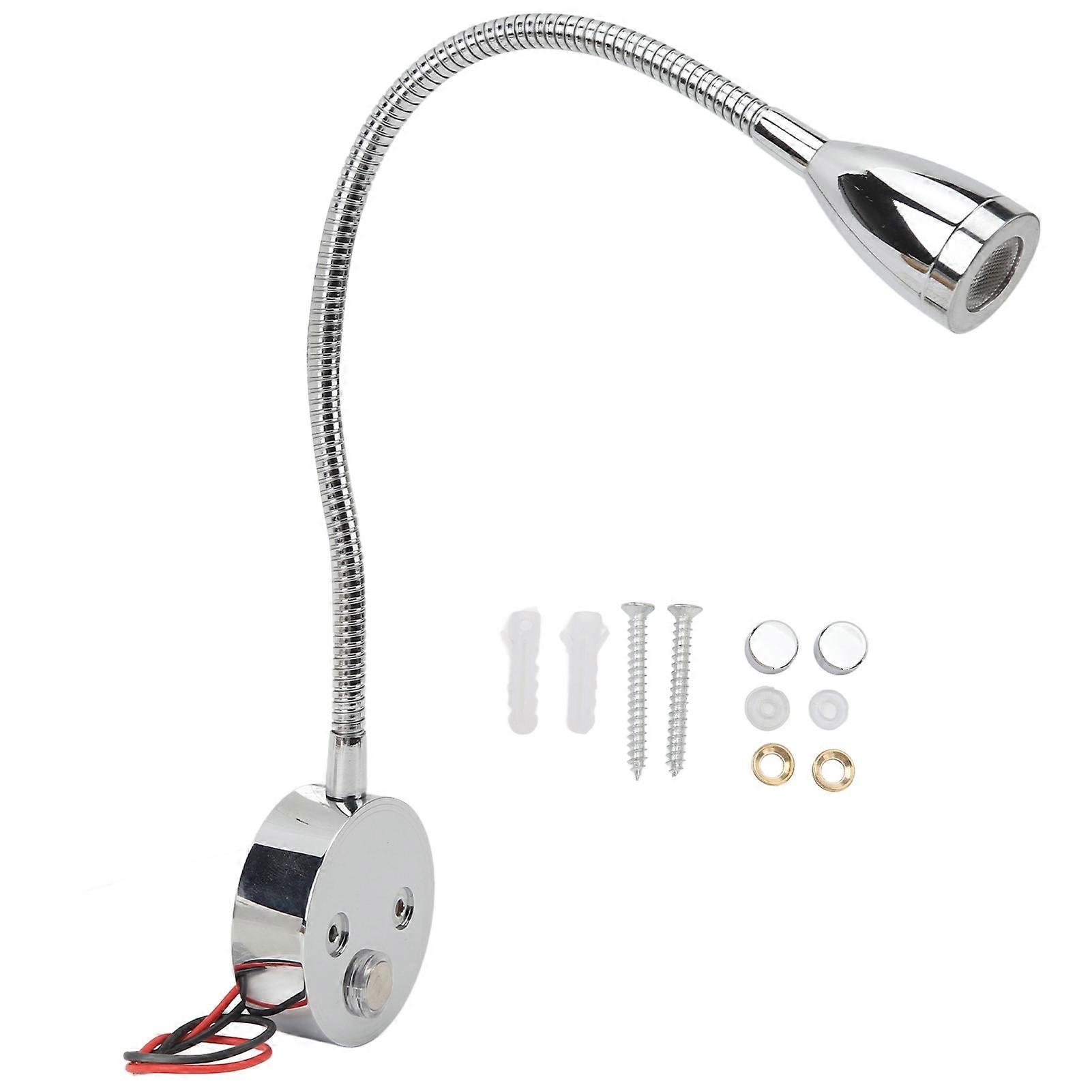 Lampe de lecture RV LED Lumière de chevet à luminosité réglable pour bateau yacht DC12 à 24V Chrome