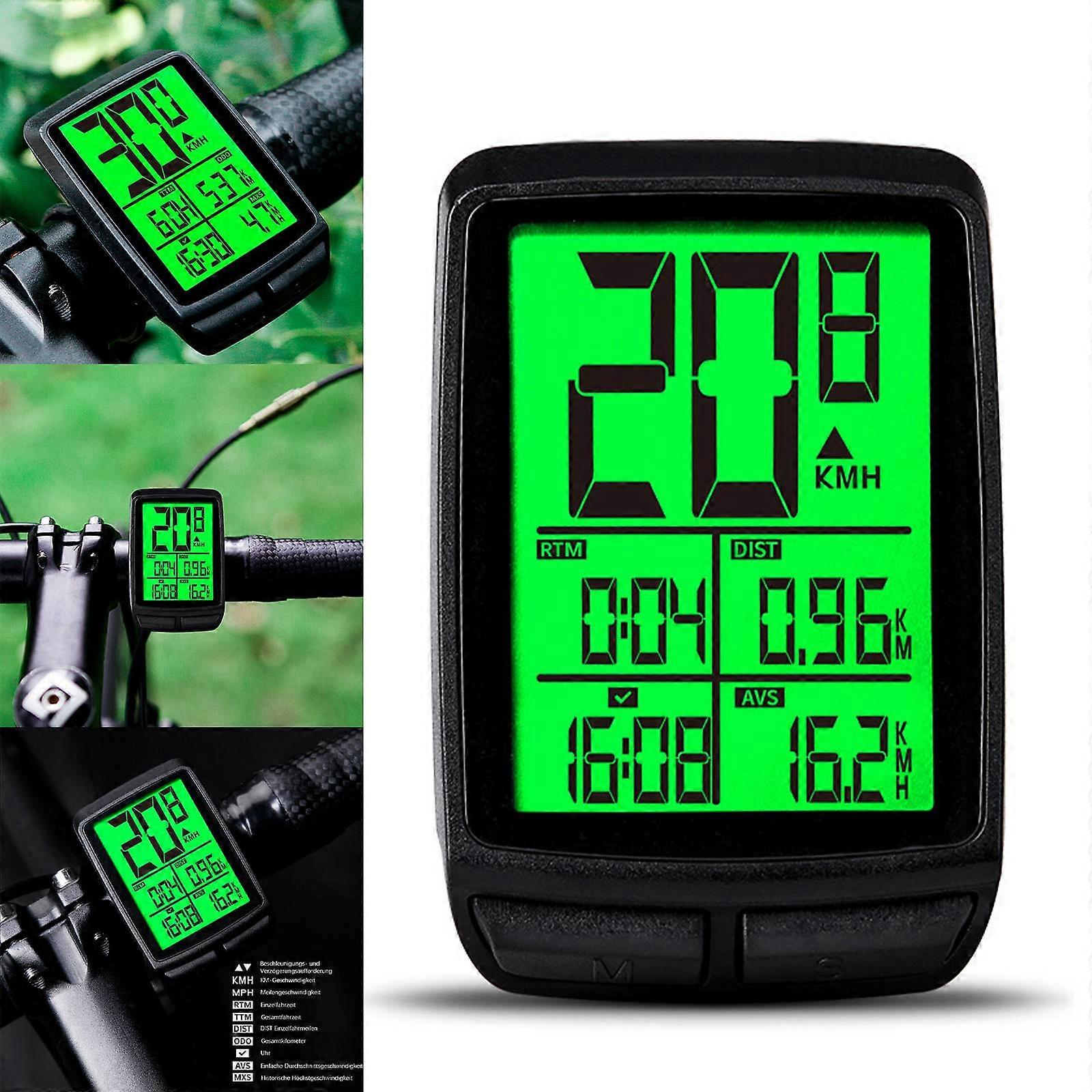 Wireless Bike Computer MPH Speedometer Speedo Bicycle Odometer LCD Waterproof