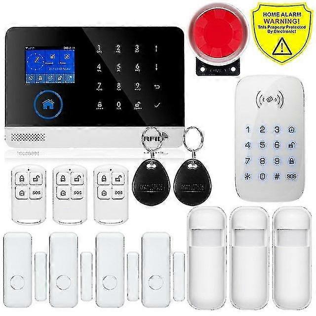 New 2023 Wireless Home Security Tuya Wifi Gsm Sim Card En Ru Es Pl De S Able Smart Alarm System Tuya App Rfid Remote Control