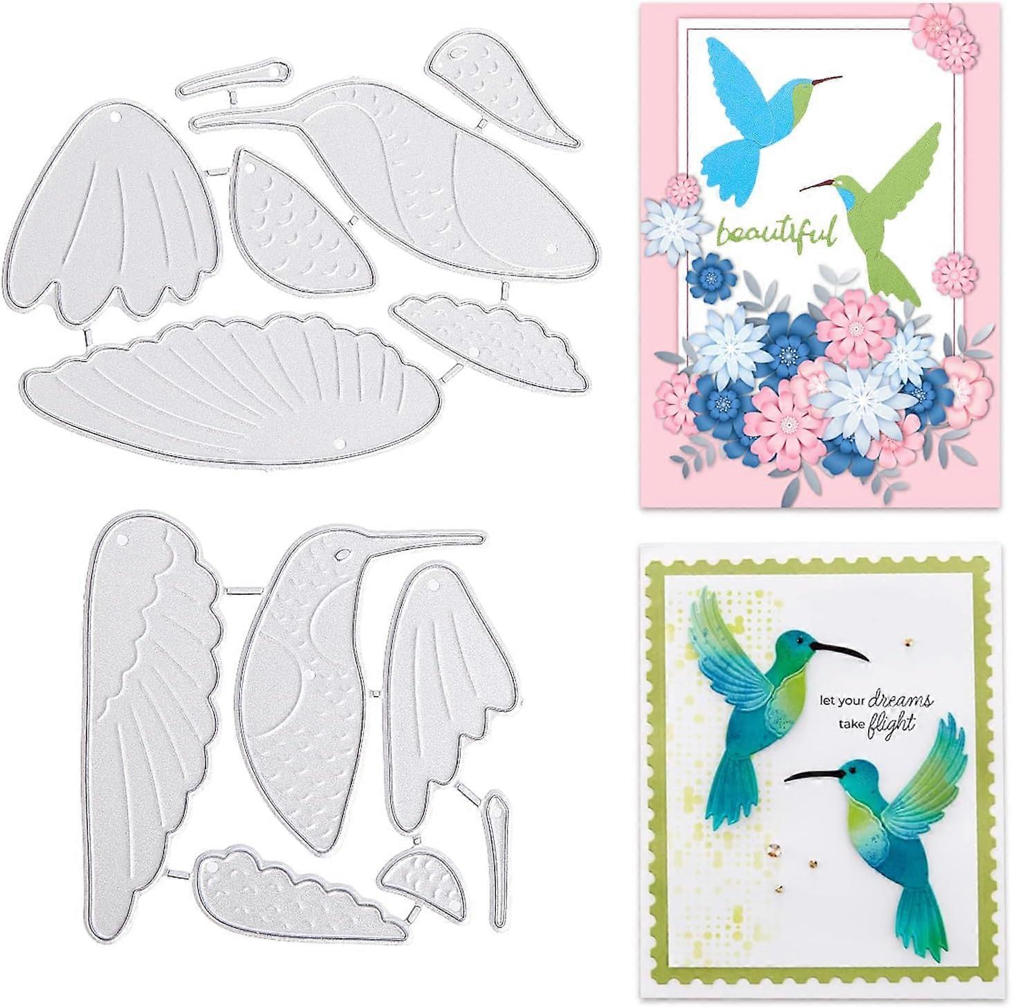 Layered Hummingbird Cutting Dies for Card Making Bird Animal Carbon Steel Embossing Stencils Template for Decorative Embossing Paper Card DIY Scrapboo