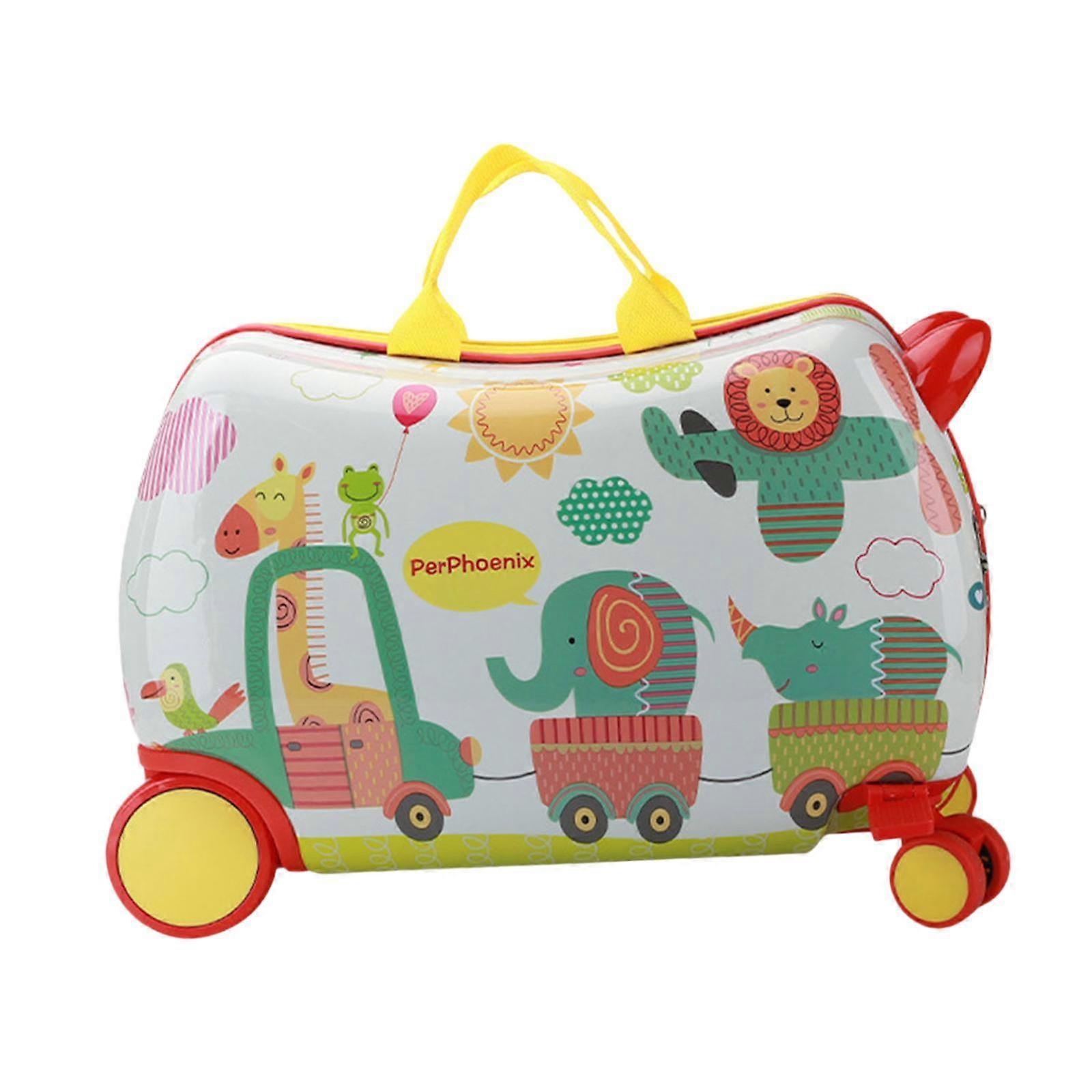 Aja matkalaukulla, jossa on pyörät Tukevat lapset Hardside Rolling Matkatavarat Keltainen eläintarha