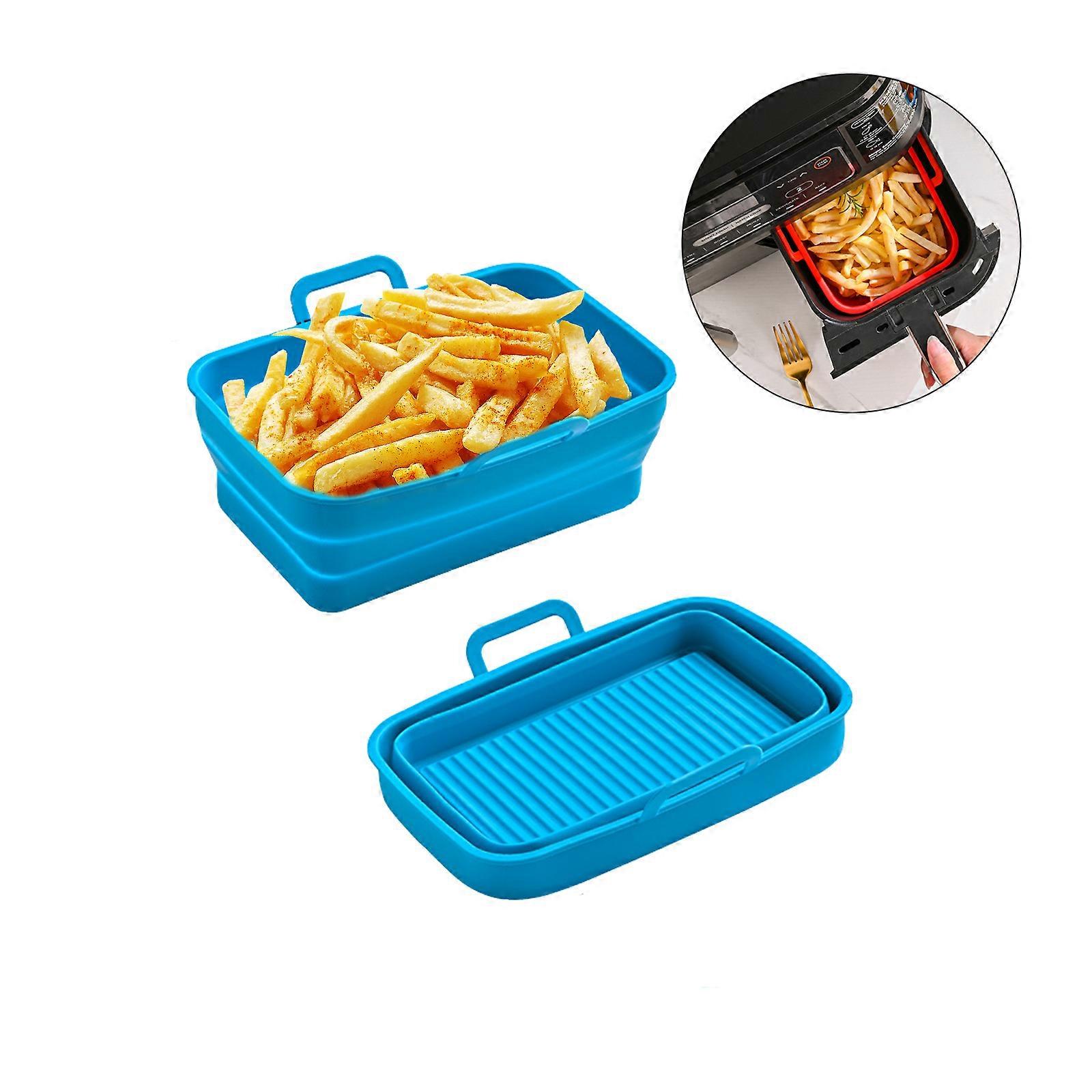 Lämplig för NinjaDZ201, DZ401, DZ550 Rektangulär luftfritös bakplåt Dubbel utdragbar hopfällbar silikonfritösbricka