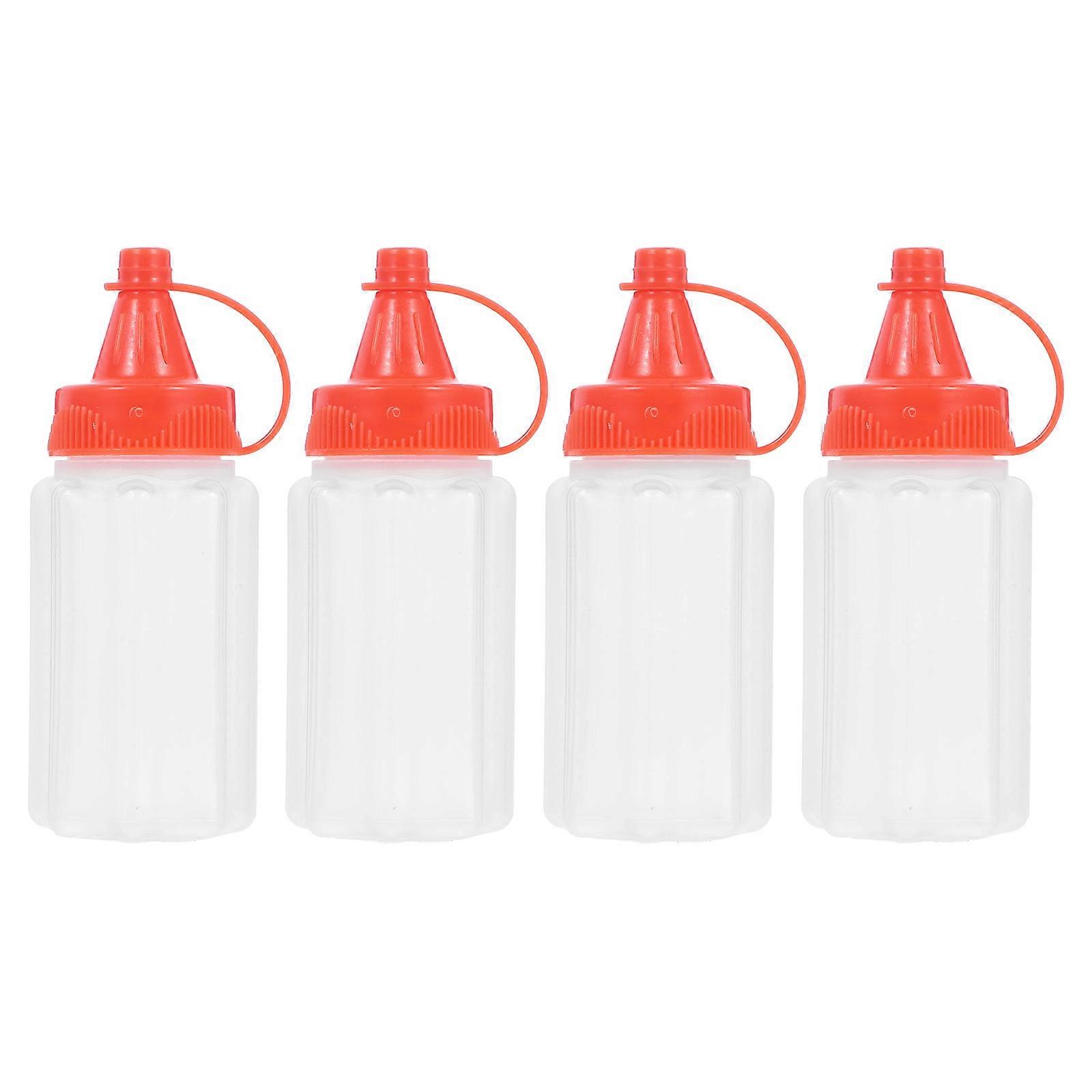 4Pcs Mini Sauce Squeeze Bottle Squeeze Condiment Bottles Ketchup Honey Bottle