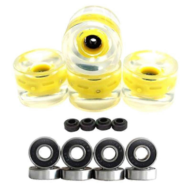4 Pcs Flash Skateboard Wheels Durable Pu Skate Wheels Super,yellow