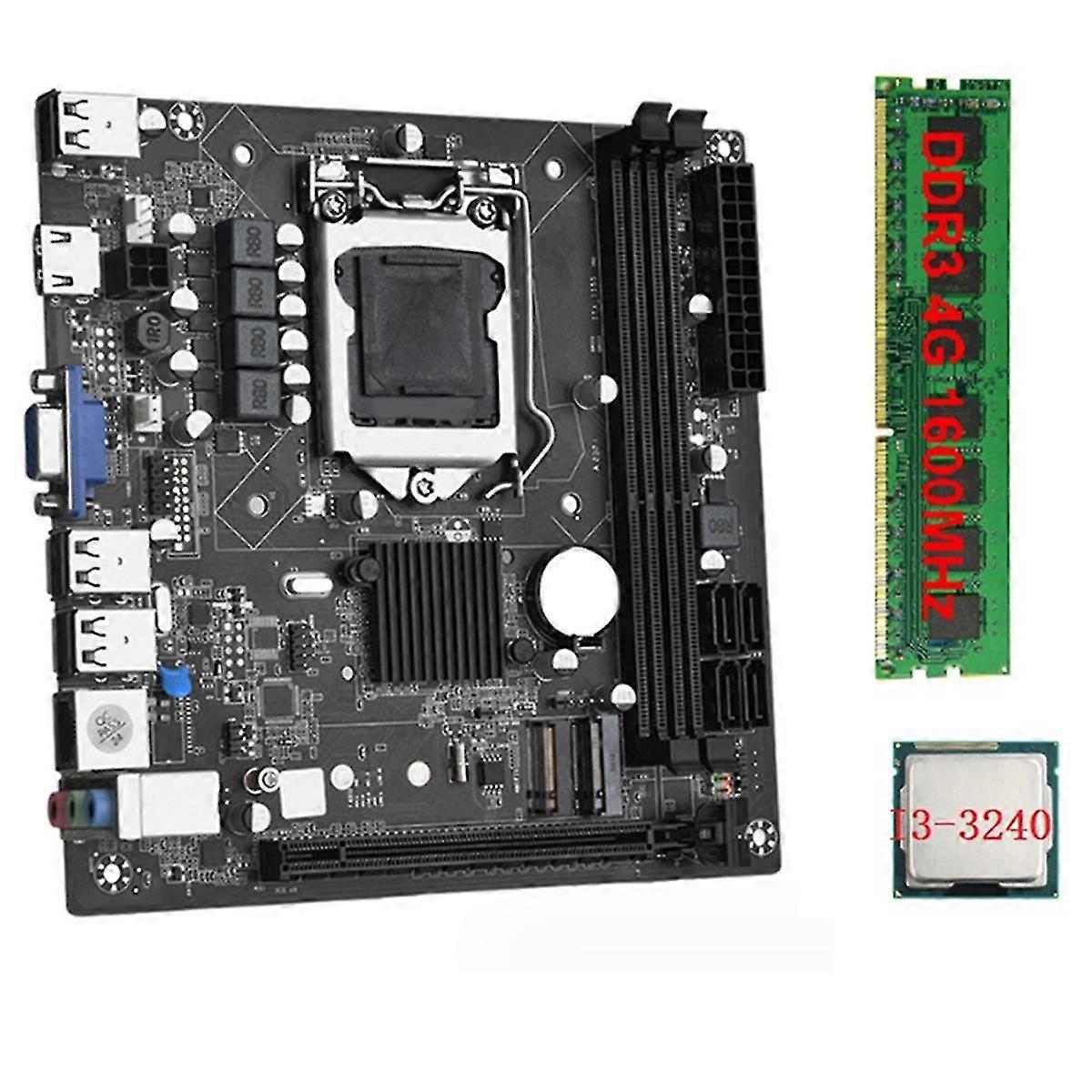 ITX H61 Desktop-Motherboard +I3-3240 +1X DDR3 1600MHz 4G RAM CPU LGA 1155 Unterstützung bis zu 16GB RAM sl