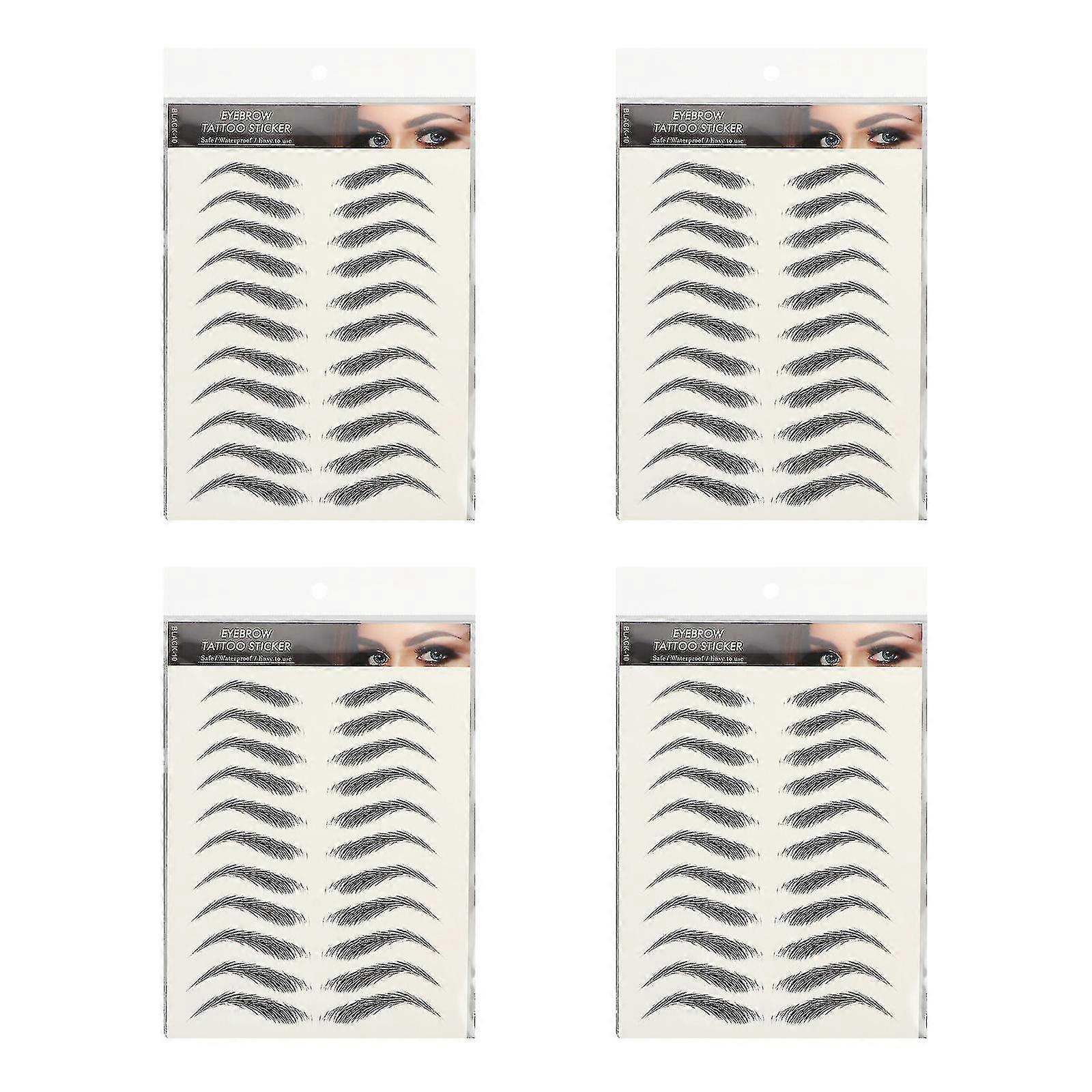 4 Sheets Eyebrows Sticker False Eyebrows Tattoos Temporary Eyebrows Tattoos-Good