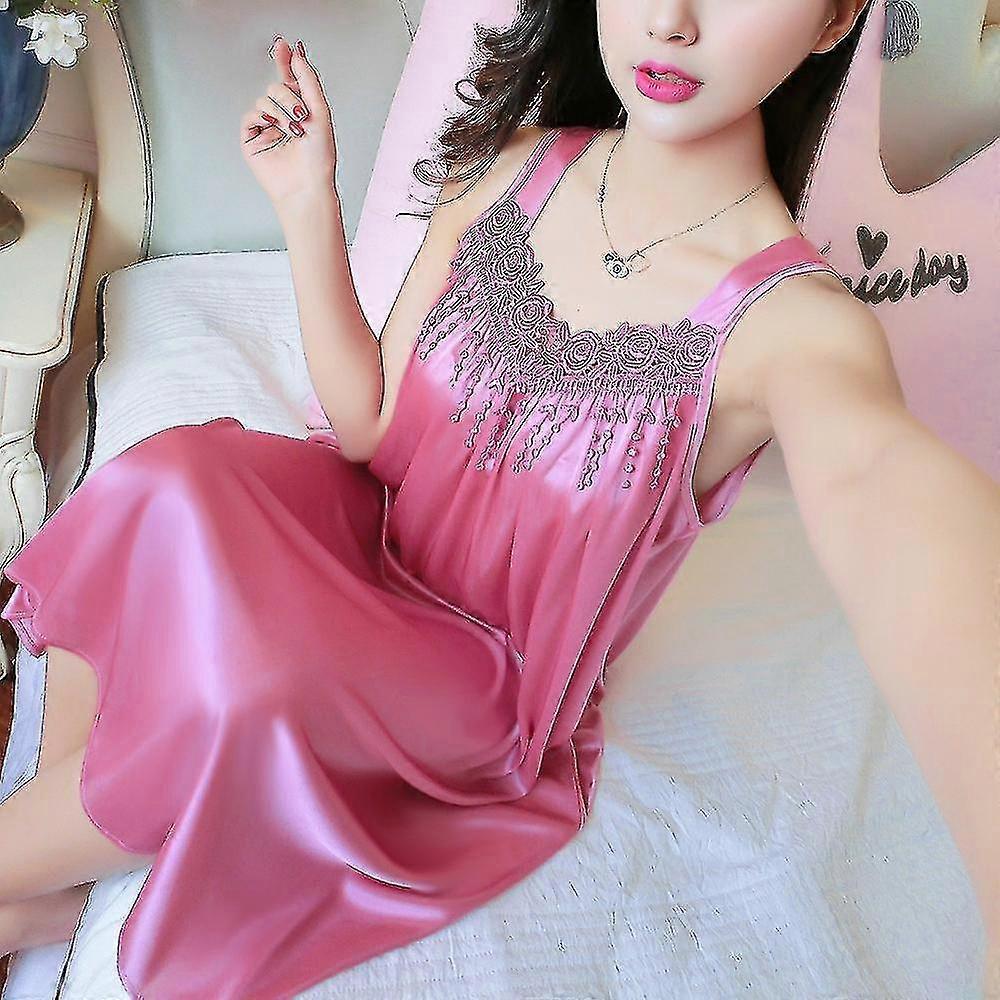 Chemise de nuit en satin de soie pour femme