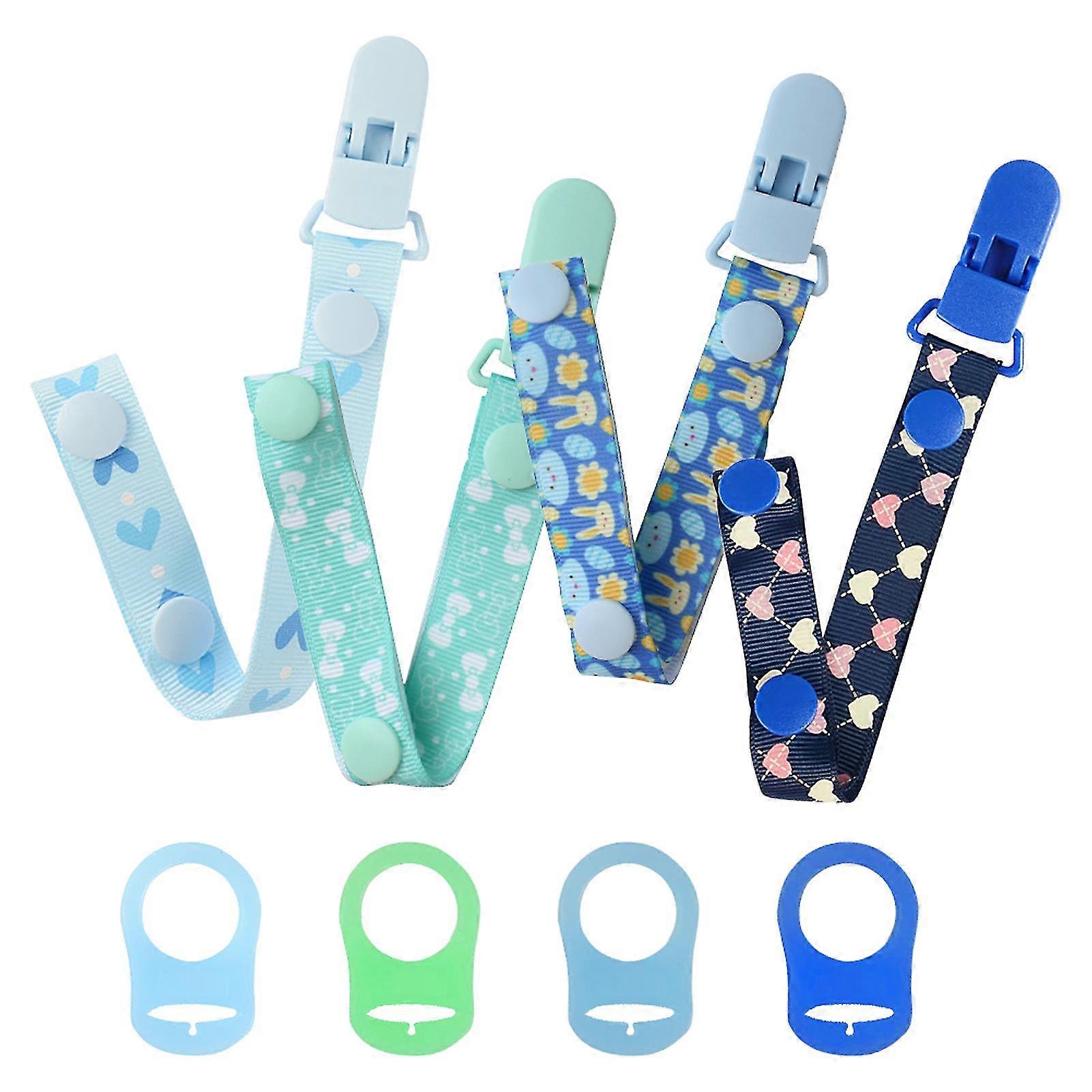 8pcs Universal Fit For Teething Toys Pacifier Clip Colorful Silicone