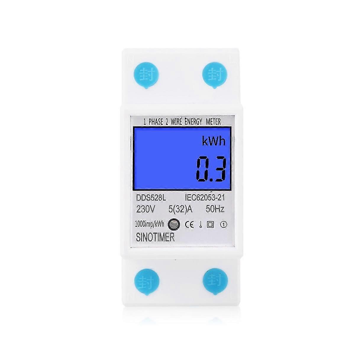 Backlit Single Phase Two Wire Lcd Digital Display Wattmeter Power Consumption Energy Meter Kwh Ac