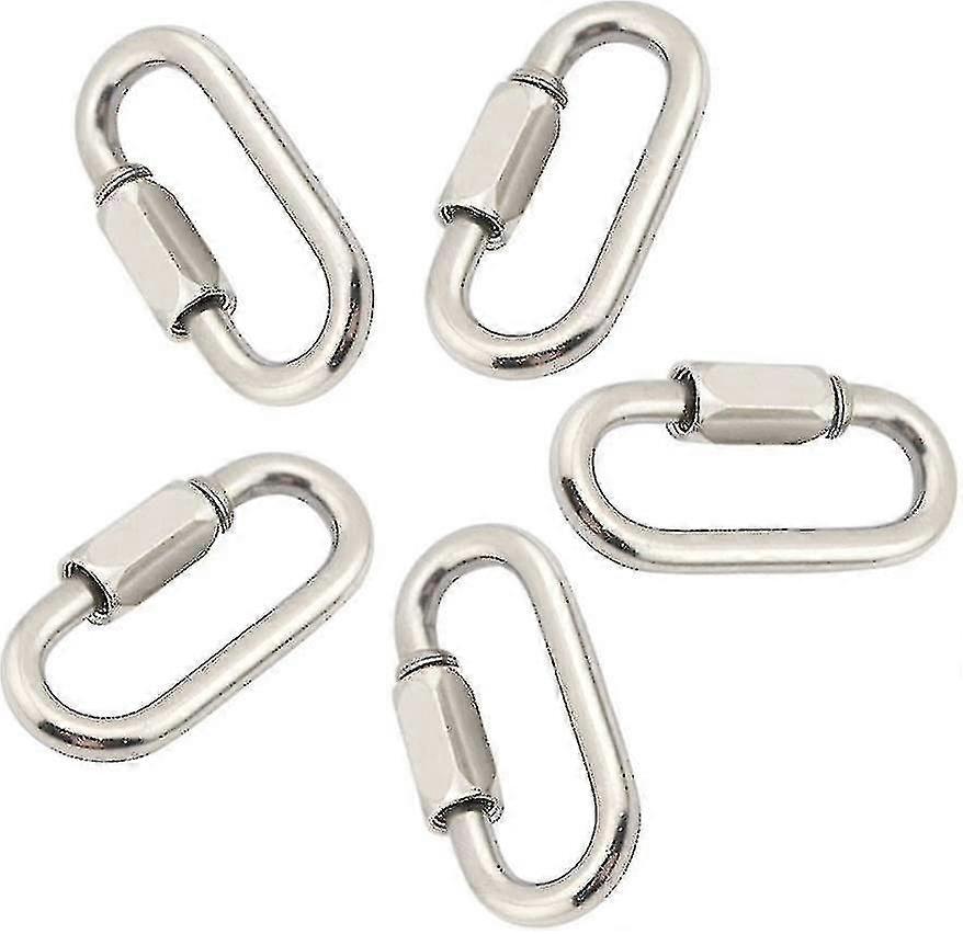 M6 Stainless Steel Quick Links D Ring Snap Hook Links 5-pack