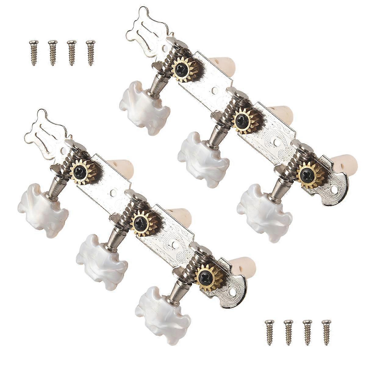 One Pair Guitar Tuning Pegs Machine Tuners White Machine for Classic Guitar Guitar Part Accessories
