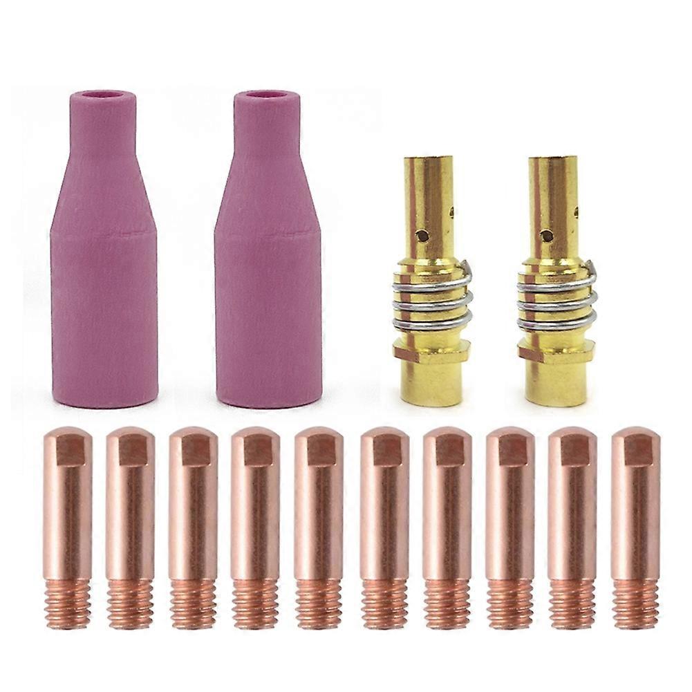 14Pcs MB-15AK Welding Torch Consumables 0.8mm Contact Tips Ceramic Nozzle for 15AK MIG Welding Torc
