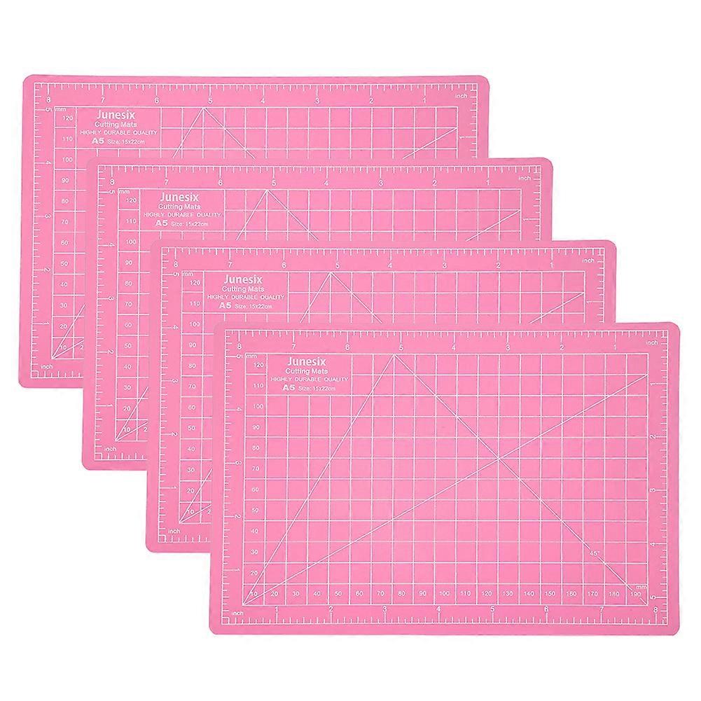4Pcs Cutting Mat A5 Pink PVC Model Cut Pad Craft Paper Carving Engraving Scale Board