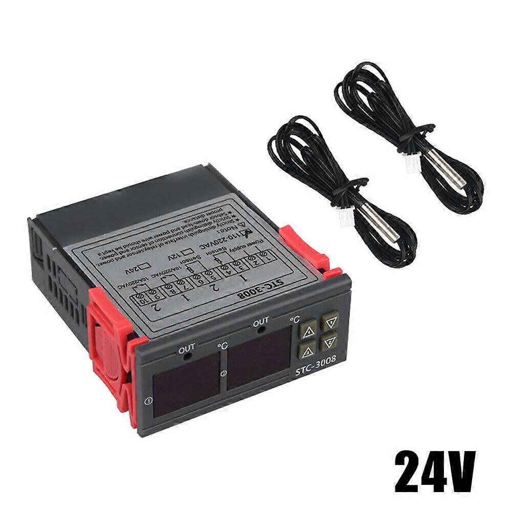 STC-3008 Dual Digital Temperature Controller Double NTC Sensor 12/24/220V