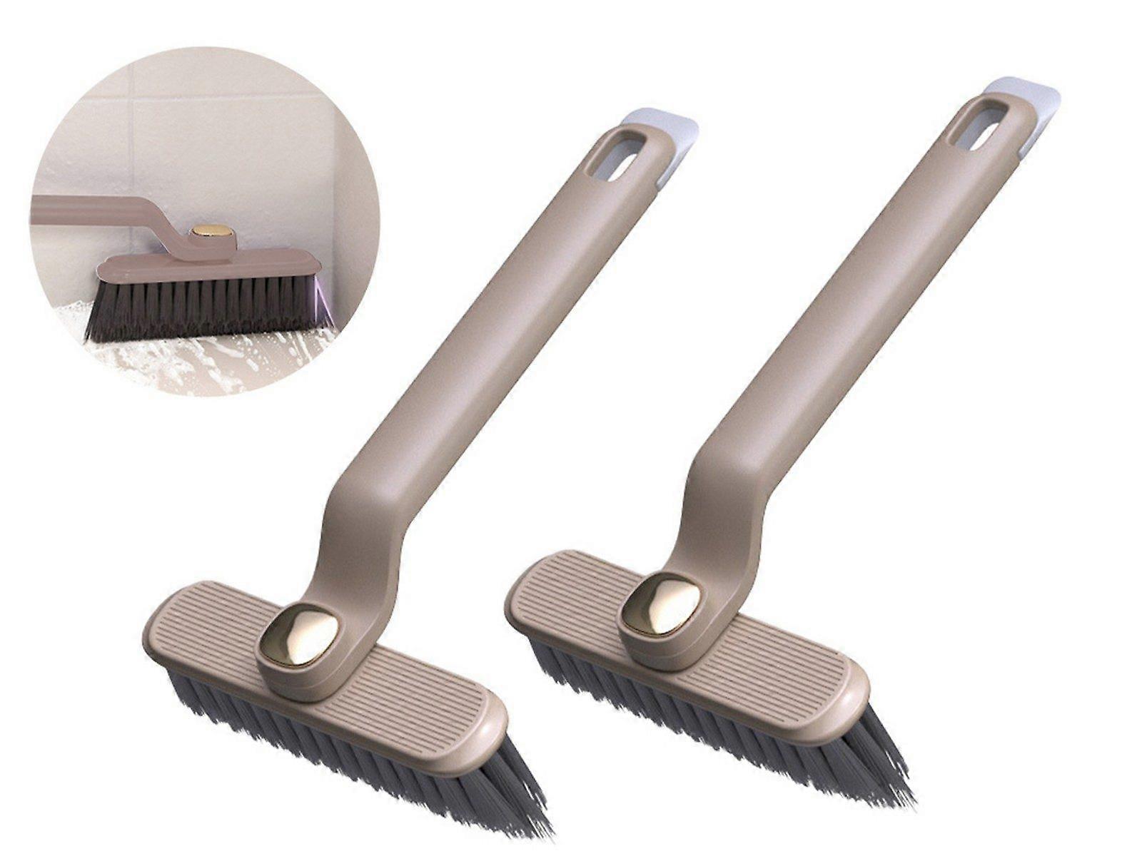 2Pcs Multi-Function Rotating Crevice Cleaning Brush Groove Gap Brush - Brown