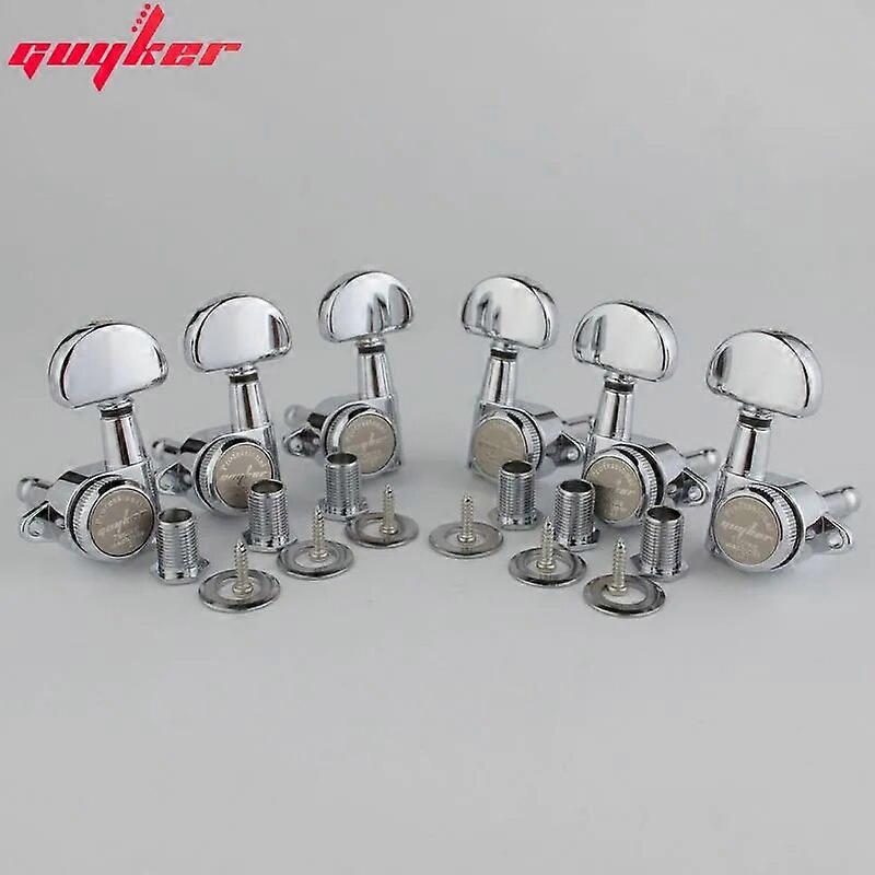 1 jeu 1:21 Lock String Tuning Key Pegs Mécaniques avec poignée demi-cercle Remplacement pour LP SG Style 3R3L Chrome