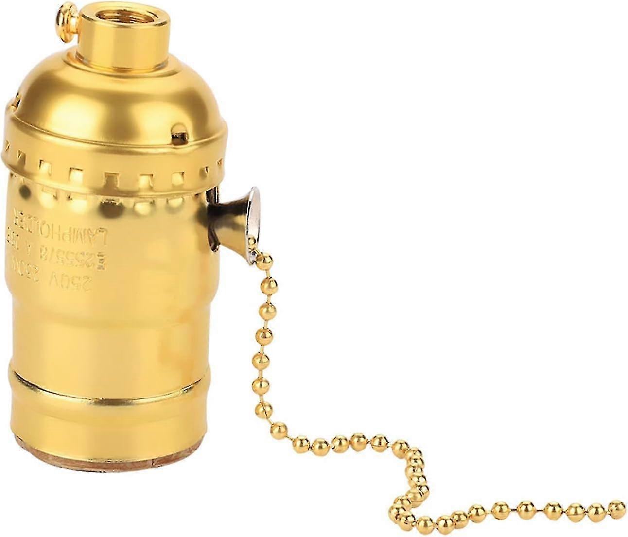 silver pull chain lamp socket,E27 Aluminum Vintage Light Socket with Pull Chain Desk Lamp Lighting Holder