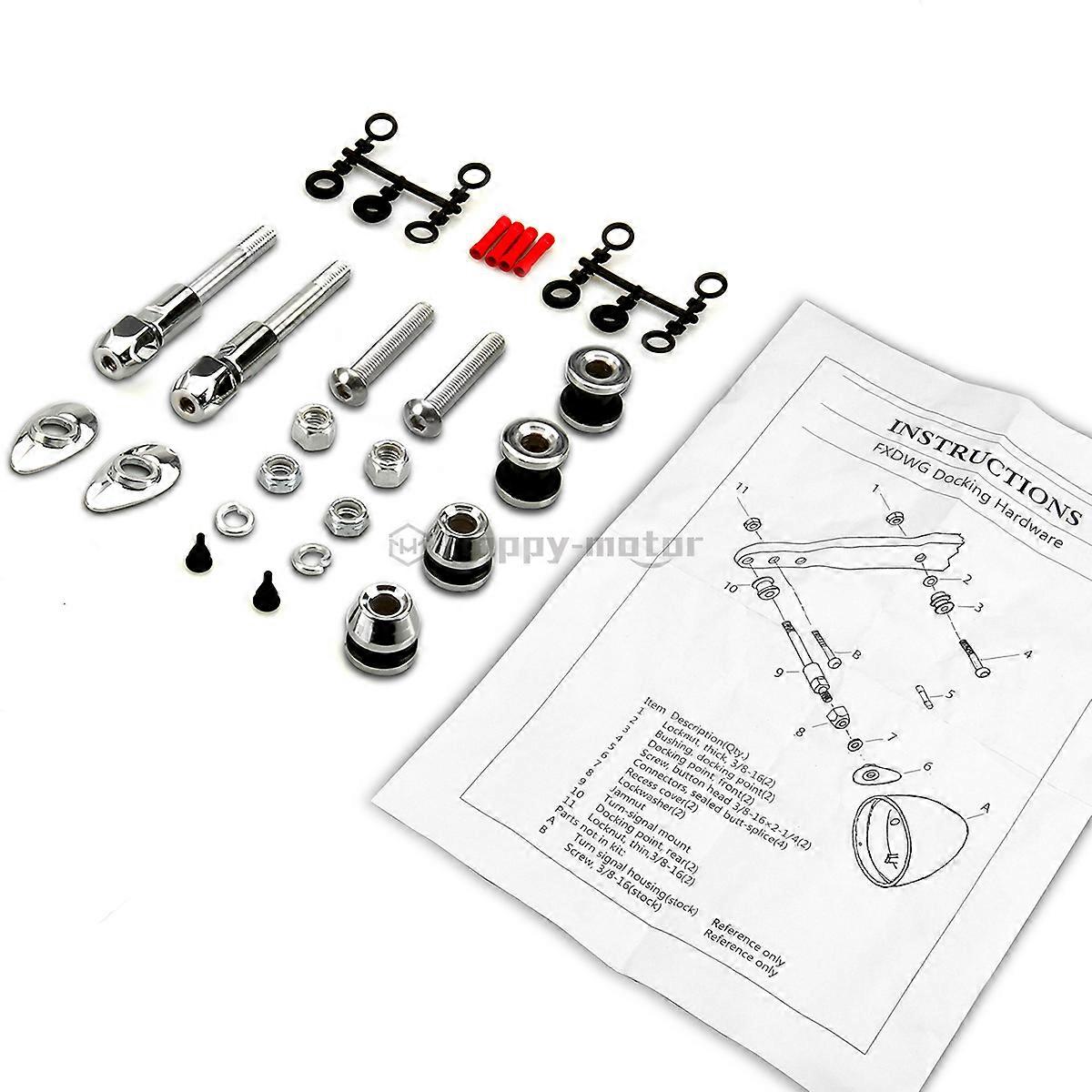 Motorcycle Backrest Sissy Bar Docking Hardware Kit For Harley Dyna 2002-2005 Super Glide Low Rider Custom Sport FXDX FXDC FXDL