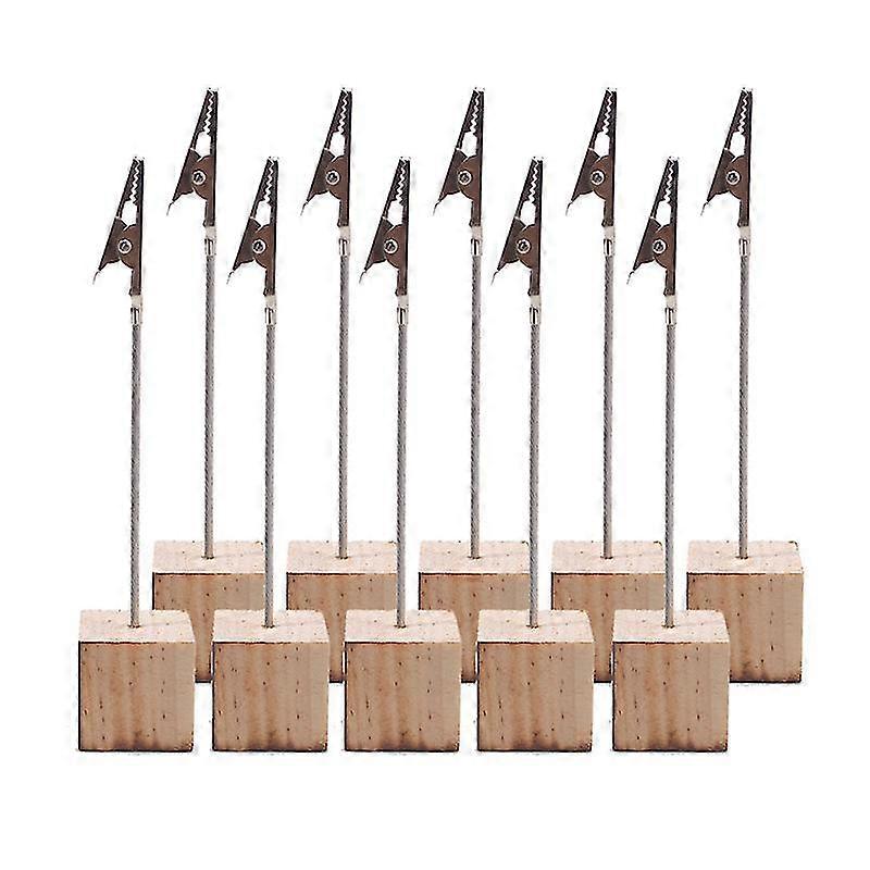 Memo Clip Holder Wooden Base Table Name Number Location Card Alligator Buckle Holder Photo Memo Clip Holder Picture Holder For Picture Cards Pap -T