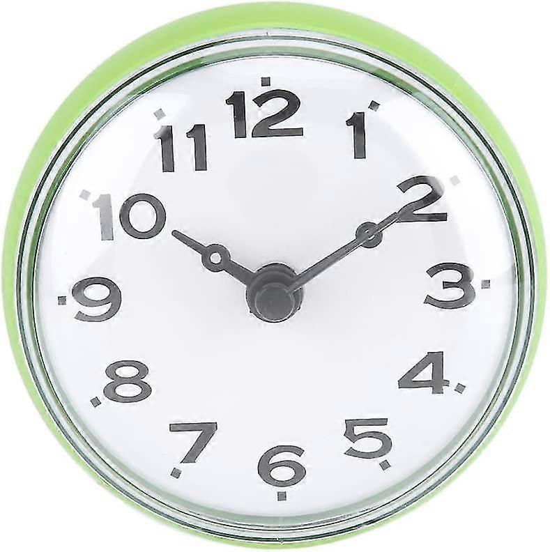 Suction Cup Waterproof Round Mini Wall Clock Decoration (green)