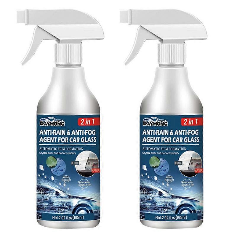 2 יחידות נגד גשם נגד ערפל סוכן ציפוי עבור זכוכית המכונית השמשה הקדמית דוחה גשם תרסיס